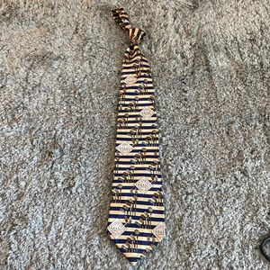 Tabasco Striped Golf Vintage Blue Gold Silk OS